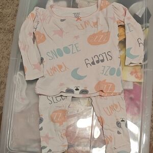 Carter's Pink and Orange Pajama Set with Fun Print